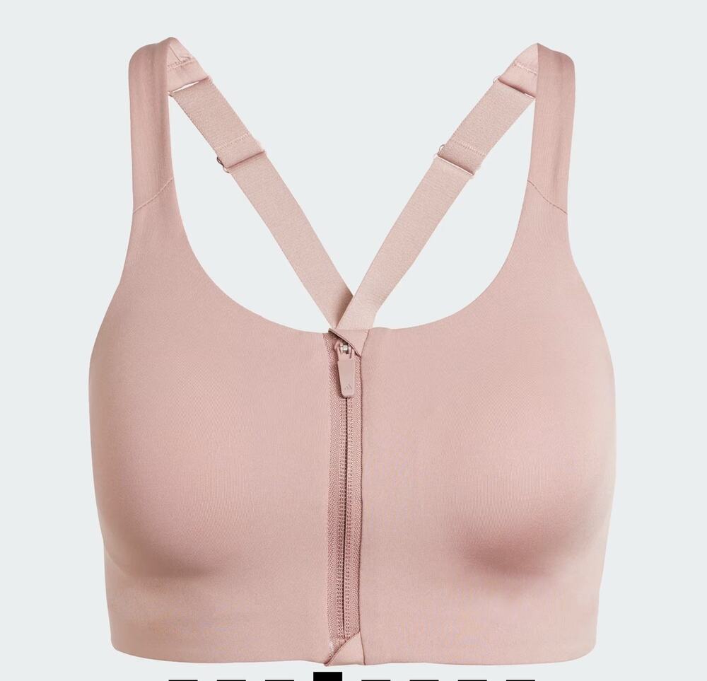 ADIDAS TLRD Impact Luxe High Support Zip Bra Warm Clay Size S (A-B)